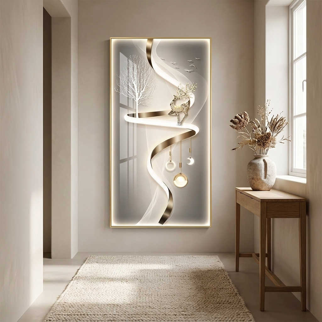 Sienna wall art styled in a entry