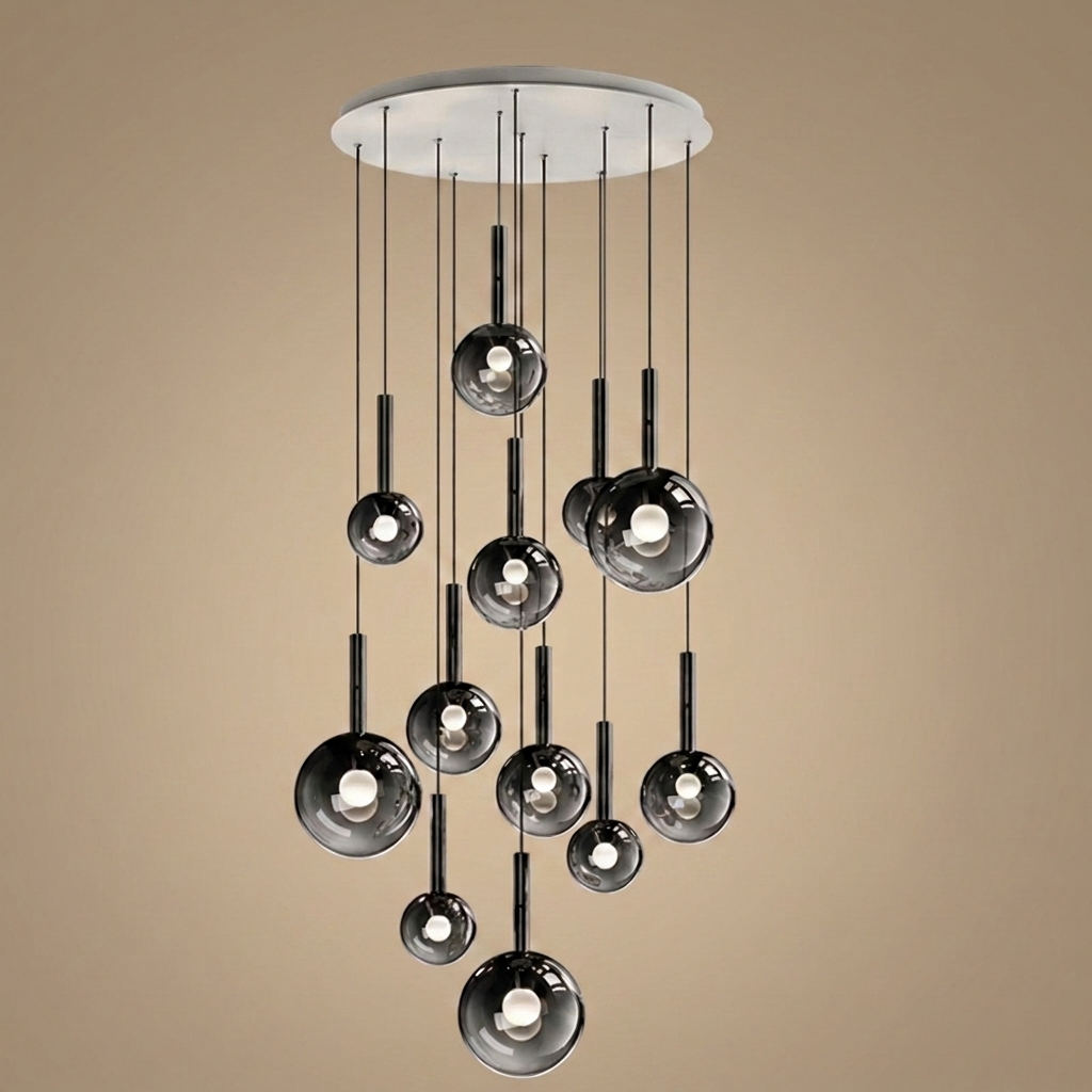 Soleil stair chandelier, 12 heads