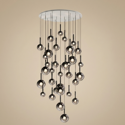 Soleil stair chandelier, 33 heads