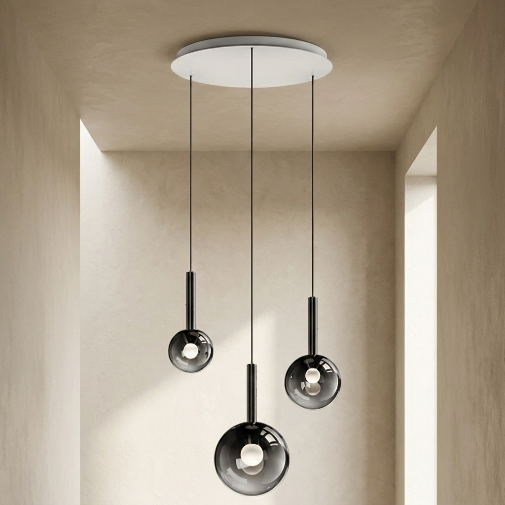 Soleil Stair Chandelier styled in a stairwell
