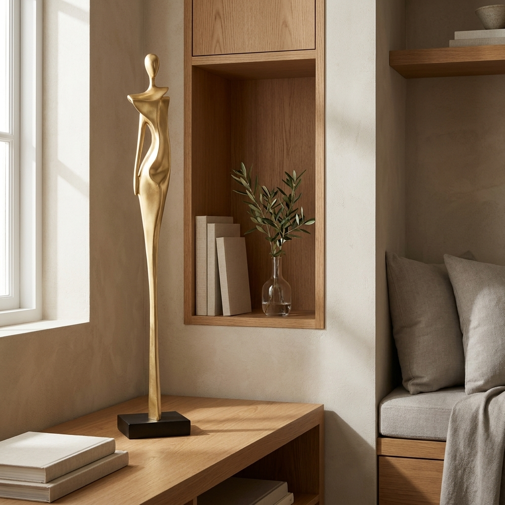 Spire sculpture styled in a study