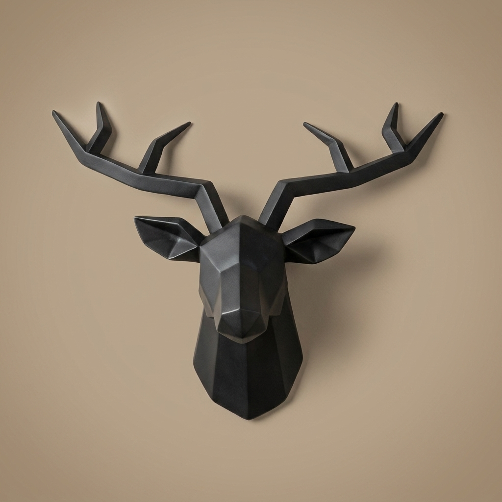 Stag stag head wall sculpture, onyx