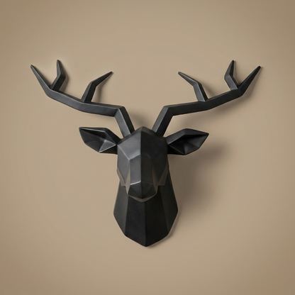 Stag stag head wall sculpture, onyx