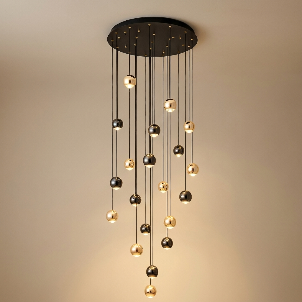 Stella cascade chandelier, 18 droplets