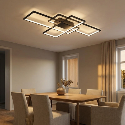 Theron flush ceiling light styled in a dining room