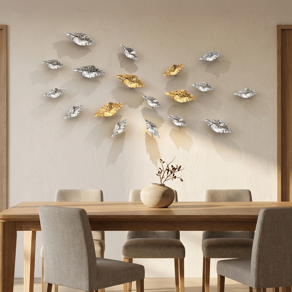 Tiernan wall sculpture styled in a dining room