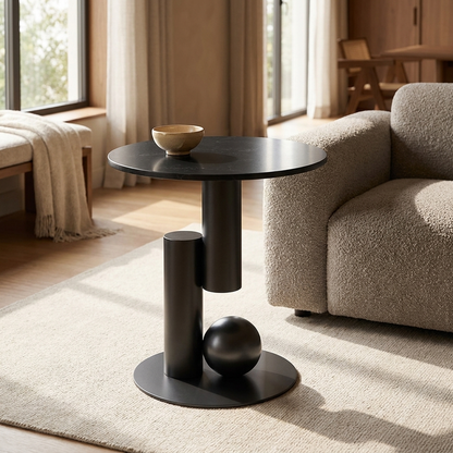 Tondel side table styled in a living room