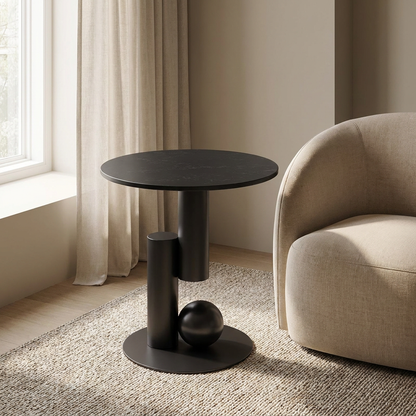 Tondel side table styled in a reading corner