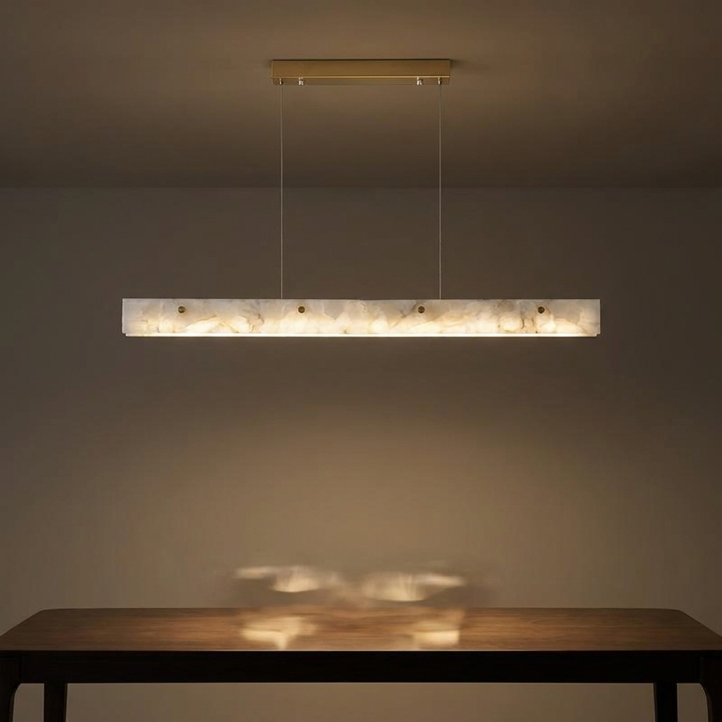 Tove pendant, lit at night