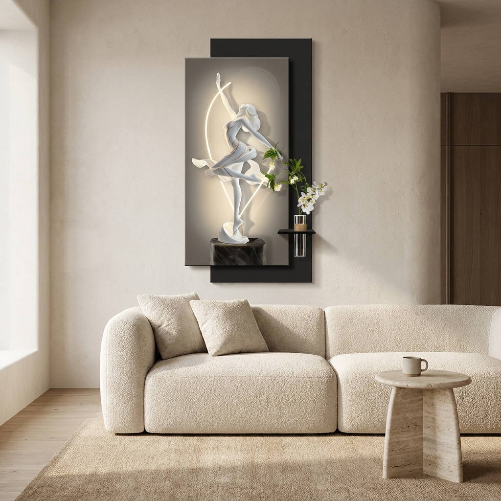 Vance wall art styled in a living room