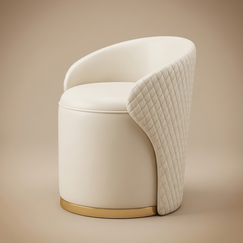Vivian vanity stool, ivory