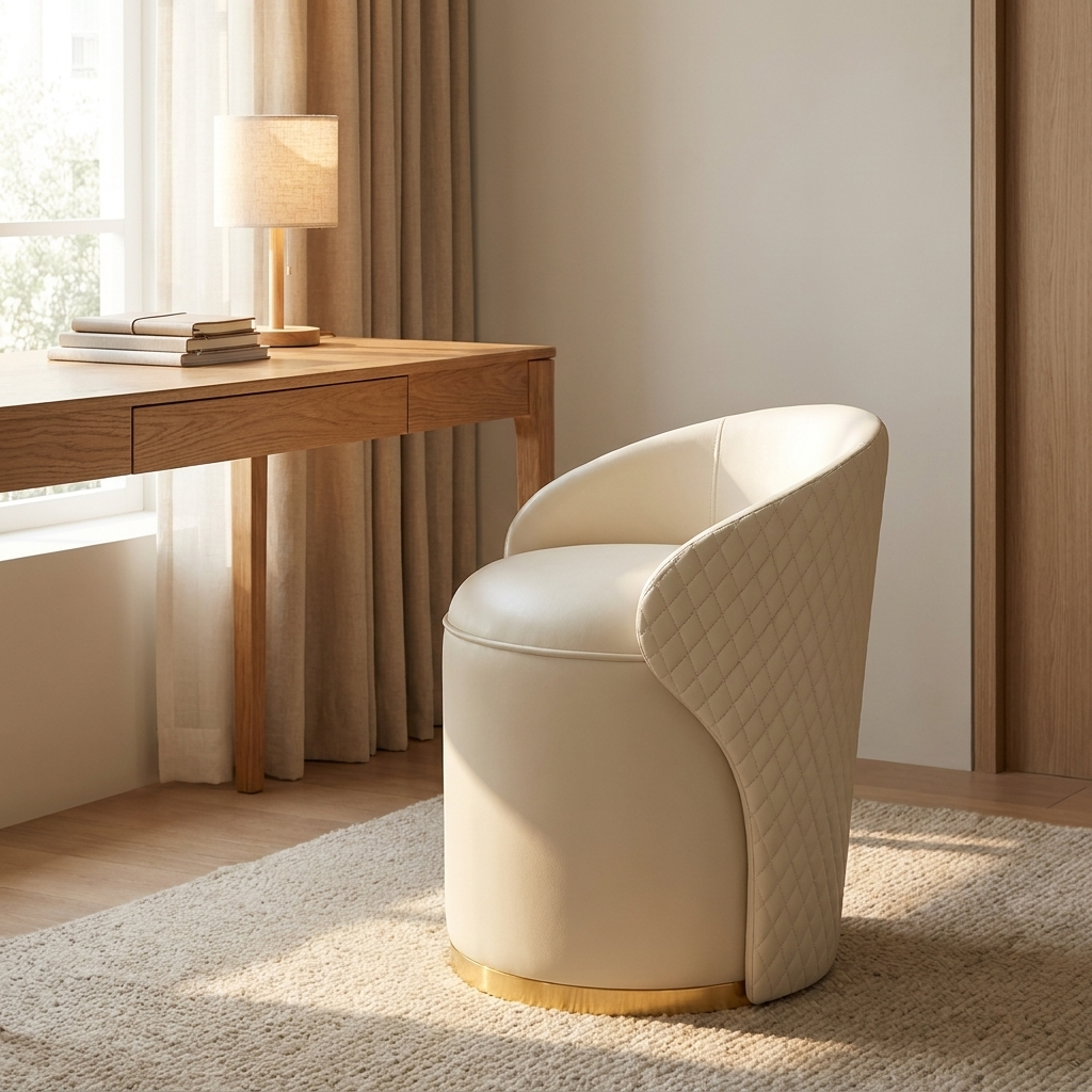 Vivian vanity stool styled in a study