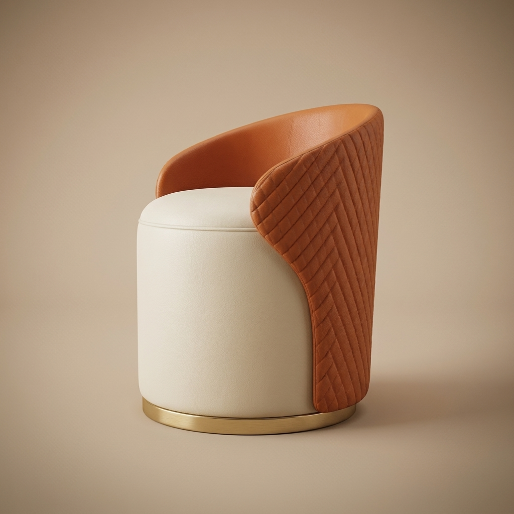Vivian vanity stool, rust