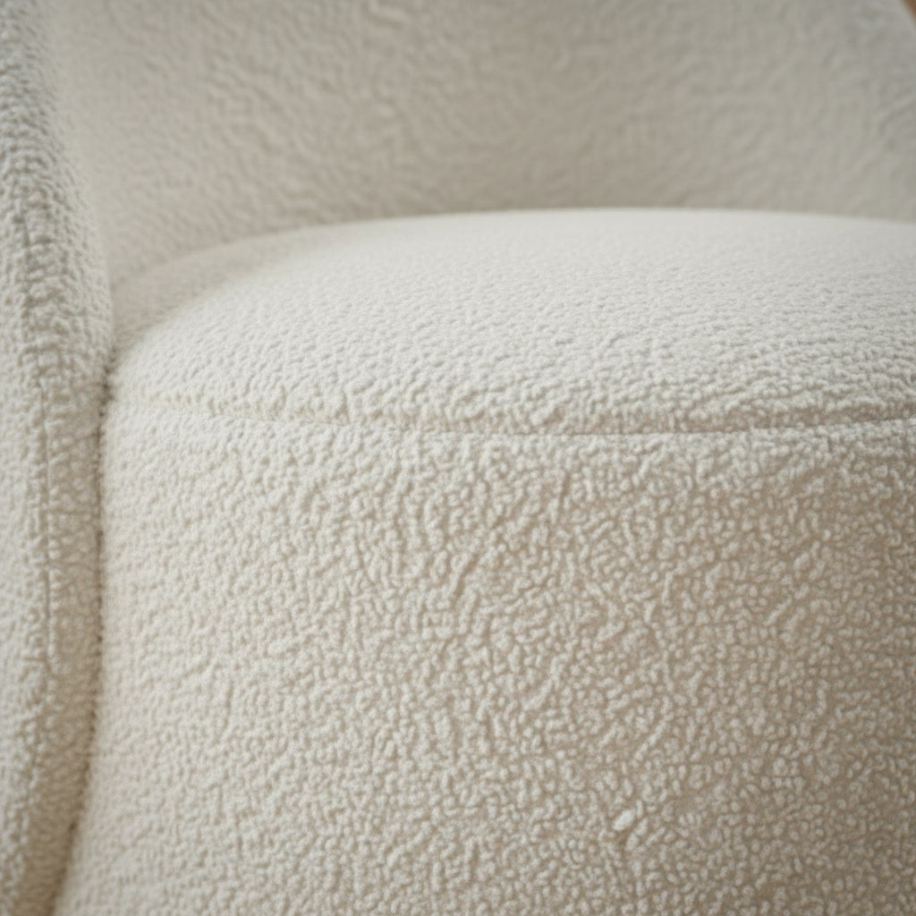 Fleece Vanity Stool - cloud-soft boucle detail