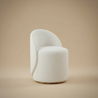 Fleece Vanity Stool - solid frame detail