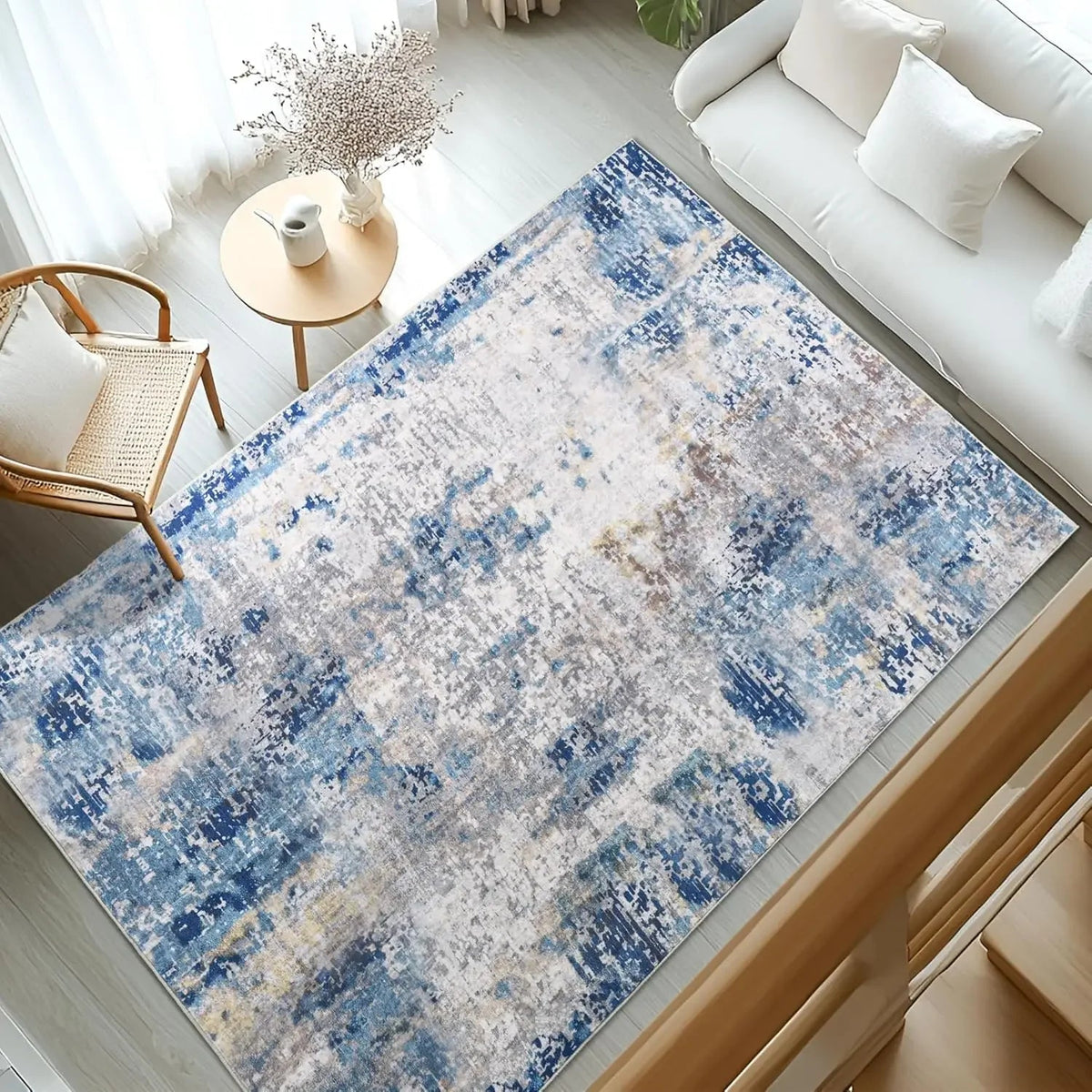 [FIX VARIANT] Indigo Abstract Rug detail