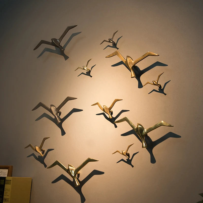 Aerie Copper Bird Sculpture detail
