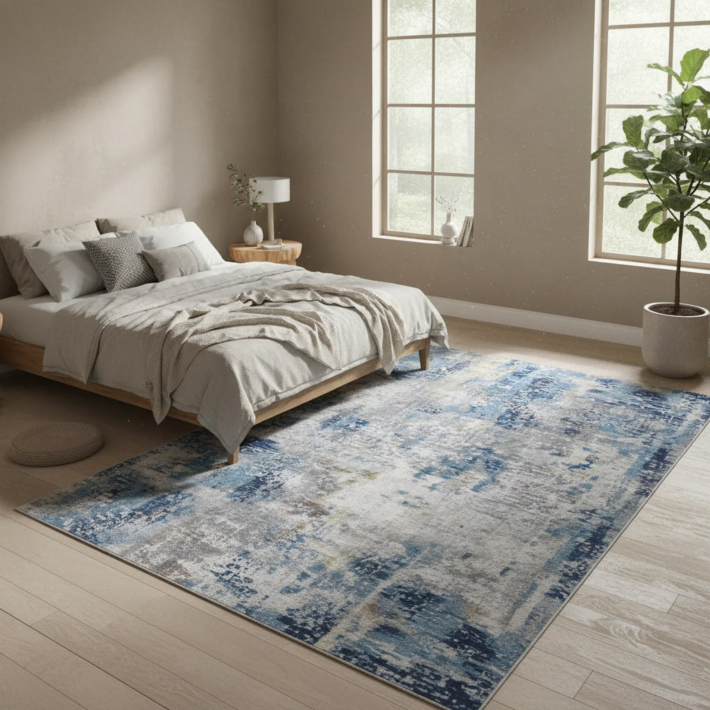 [FIX VARIANT] Indigo Abstract Rug lifestyle 2