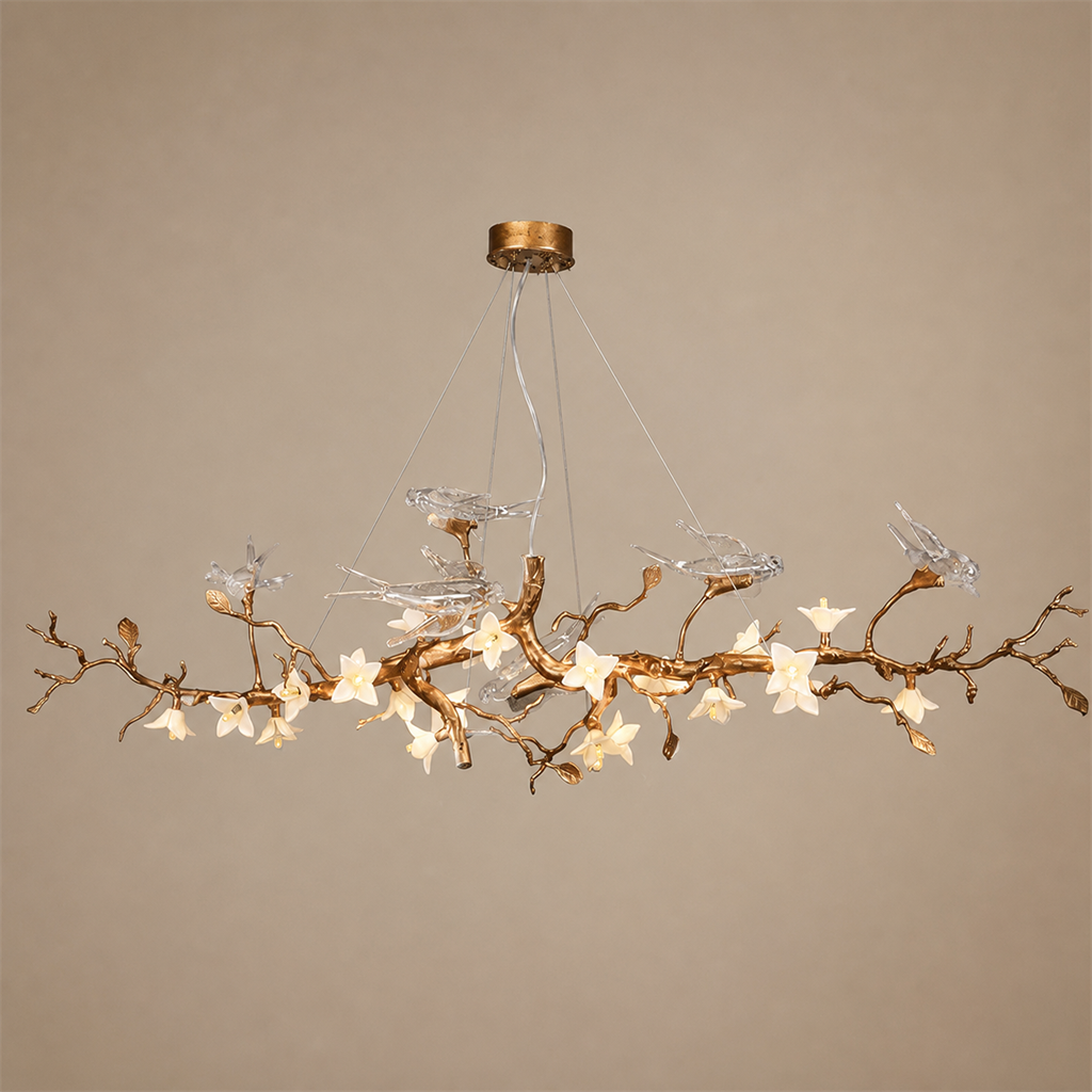 Wren branch chandelier, copper